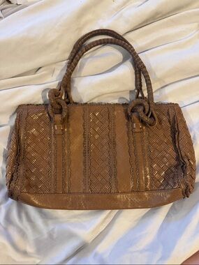 Bottega Veneta Tan Woven Leather Shoulder Bag